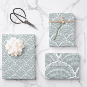 Bayside Scallop Clam Shell in seafoam green Wrapping Paper Sheet