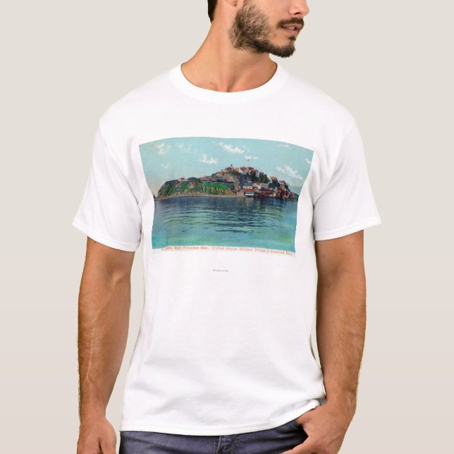 Bayview of Alcatraz Island and Prison T-Shirt (Front)