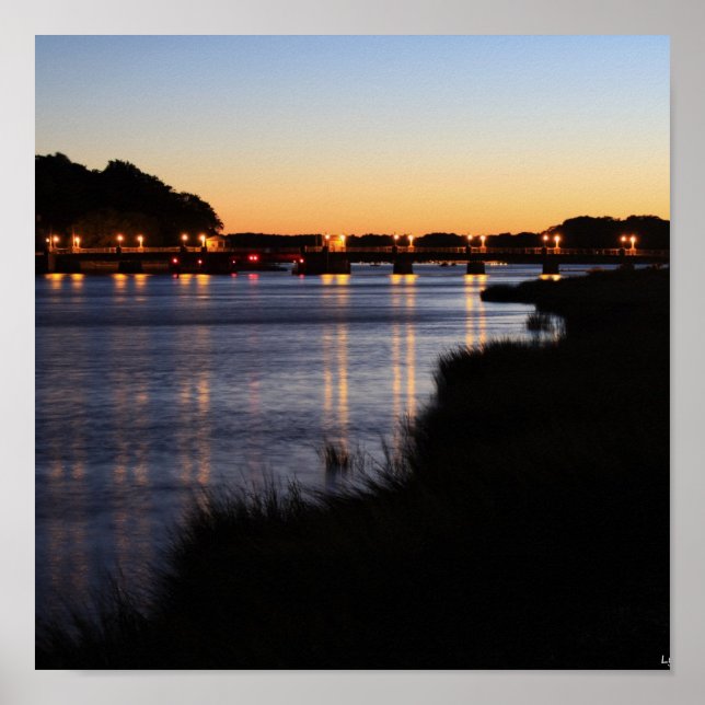 Bayville Bridge Dusk Poster (Front)