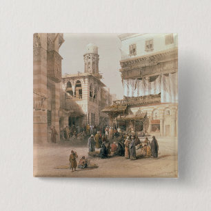 Bazaar of the Coppersmiths, Cairo, from "Egypt and 2 Inch Square Button