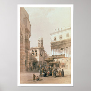 Bazaar of the Coppersmiths, Cairo, from "Egypt and Poster