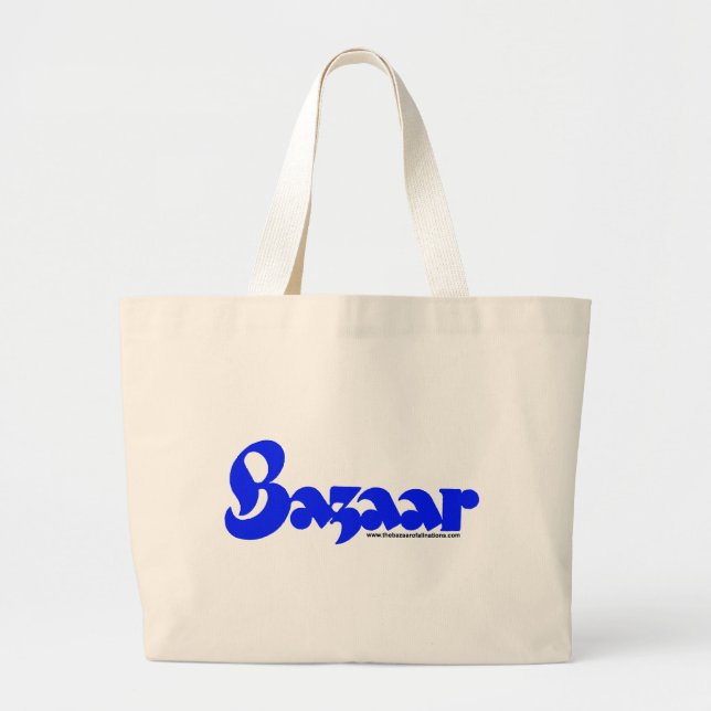 Bazaar Retro Font Large Tote Bag (Front)