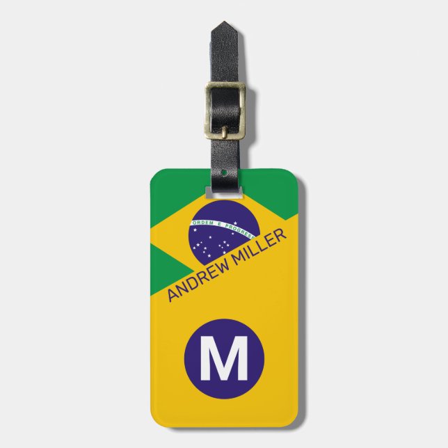 Bazil Flag Personalized modern travel luggage  Luggage Tag (Front Vertical)
