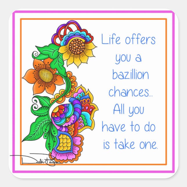 Bazillion Chances Square Sticker (Front)