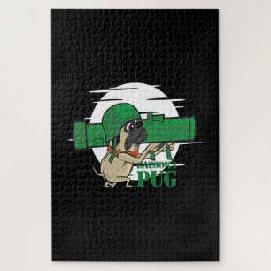Bazooka Pug Funny Pug Dog Jigsaw Puzzle