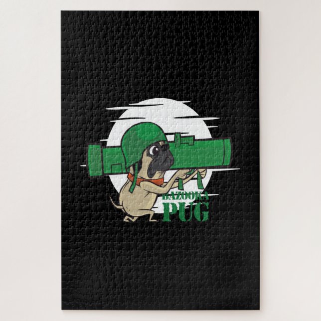 Bazooka Pug Funny Pug Dog Jigsaw Puzzle (Vertical)