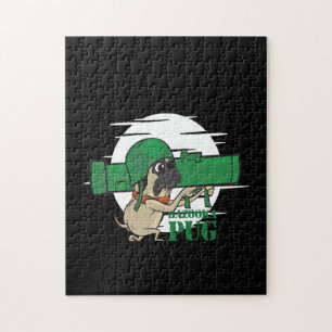 Bazooka Pug Funny Pug Dog Jigsaw Puzzle