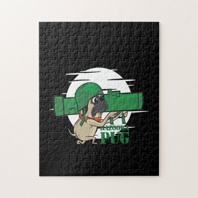 Bazooka Pug Funny Pug Dog Jigsaw Puzzle (Vertical)