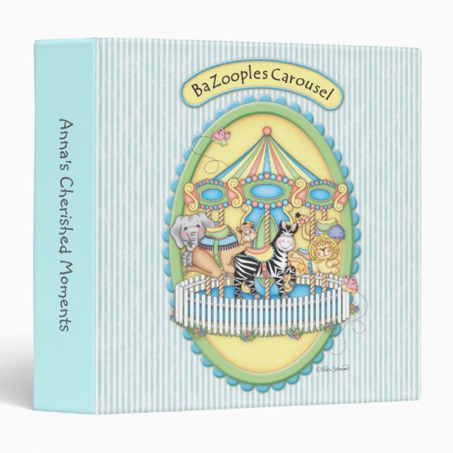 BaZooples Carousel Baby Keepsake Album Binder (Front/Spine)