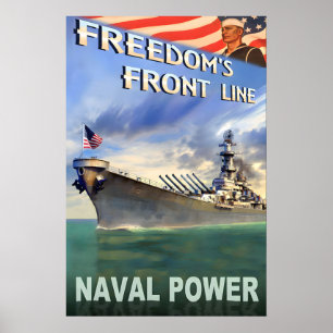 BB63 Battleship Missouri Iowa Class Navy Power Poster