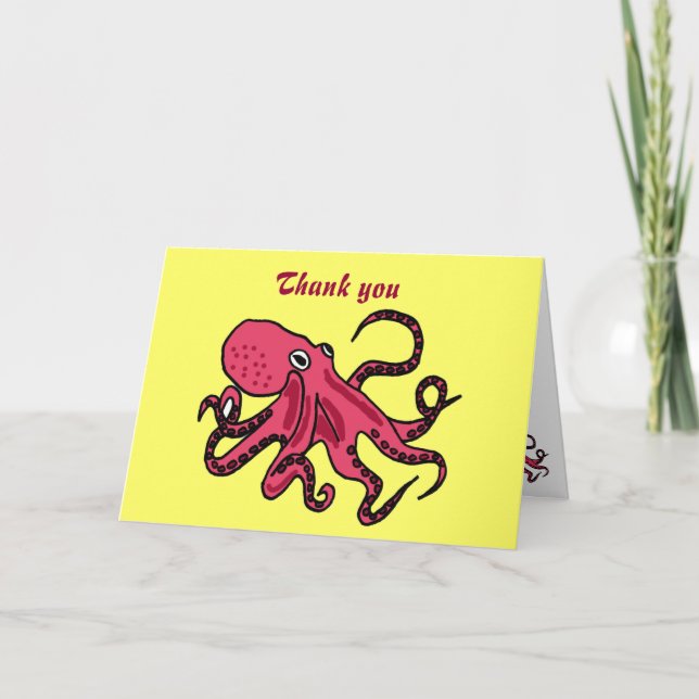 BB- Drôle Carte de remerciements Octopus (Devant)