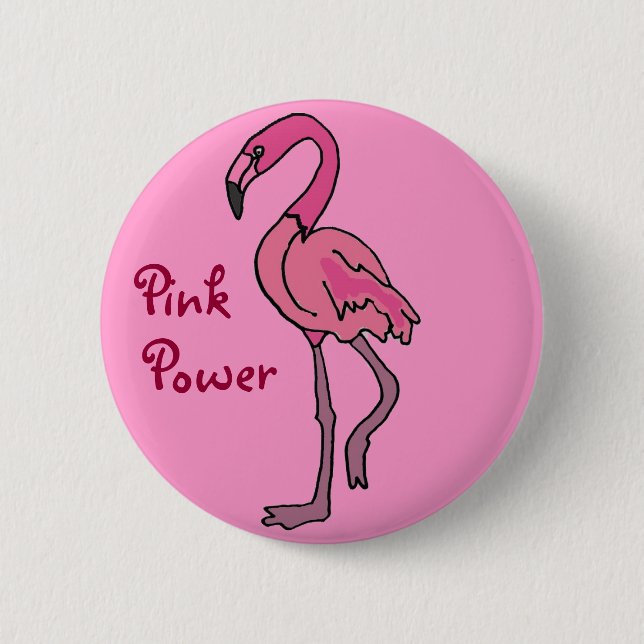 BB- Pink Power Flamingo Button (Front)