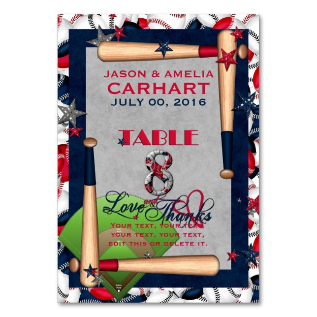 BB Wedding Numbered Table Cards 8-CUSTOM TEMPLATE (Front)