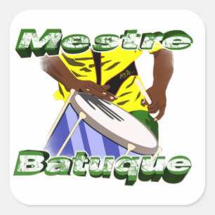 BBaC Stiker Mestre Batuc Samba Batucada Brasil Square Sticker