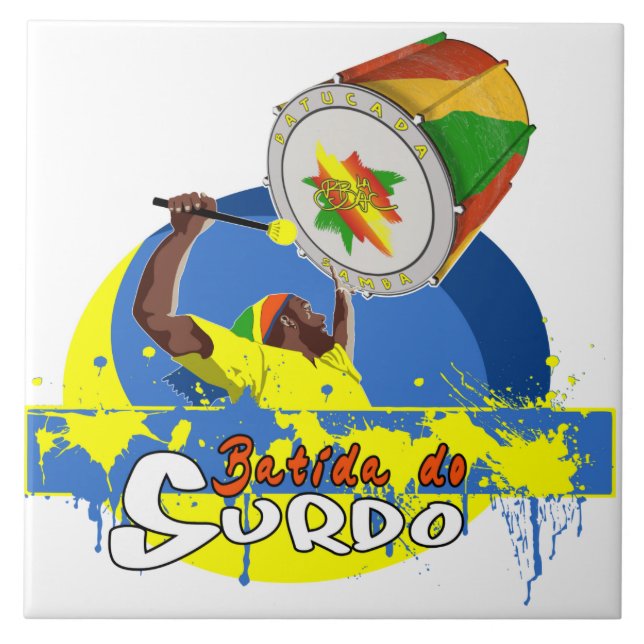 BBaC Stuff Surdo Special K Samba Batucada Brasil Tile (Front)