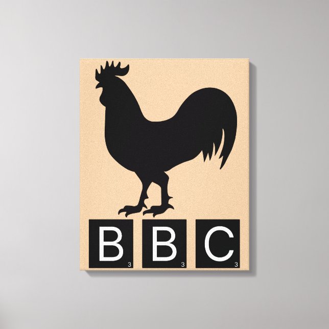 BBC - Big Black Cockerel Canvas Print (Front)