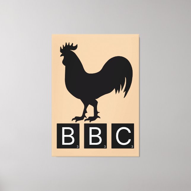 BBC - Big Black Cockerel Canvas Print (Front)