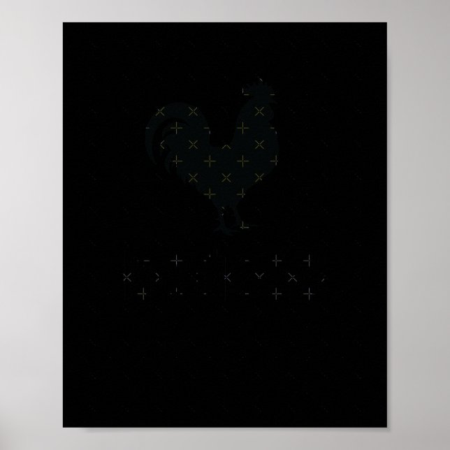 Bbc S - Funny And Humourous Rooster Design Sticker Poster (Front)