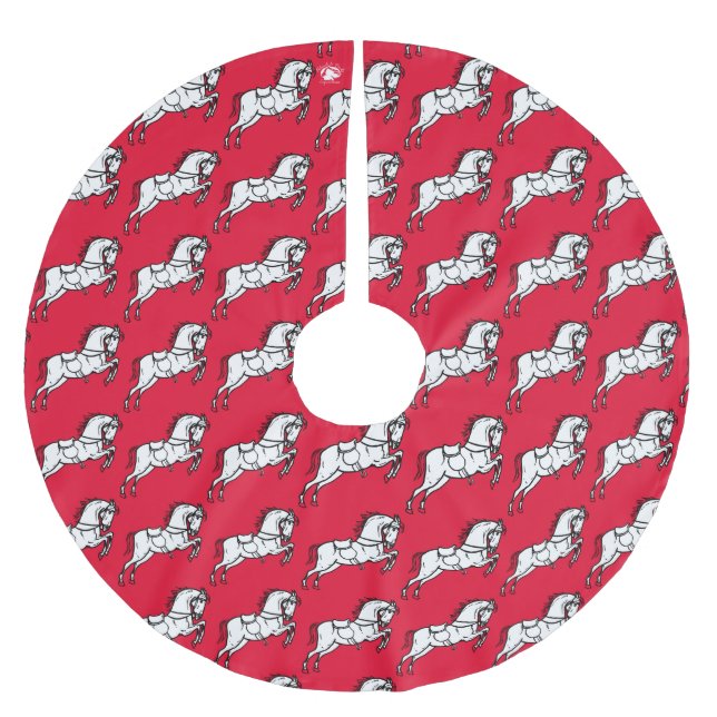BBE - Horse Holiday Tree Skirt - Customize (Front)