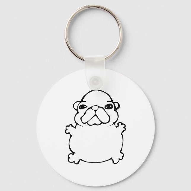 Bble Meme Funny Dog Brainrot Wash My Belly Meme  Keychain (Front)