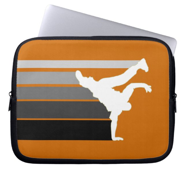 BBOY gradient grey wht laptop sleeve (Front)