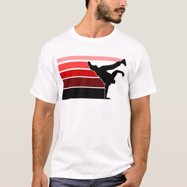 BBOY gradient red blk T-Shirt (Front)