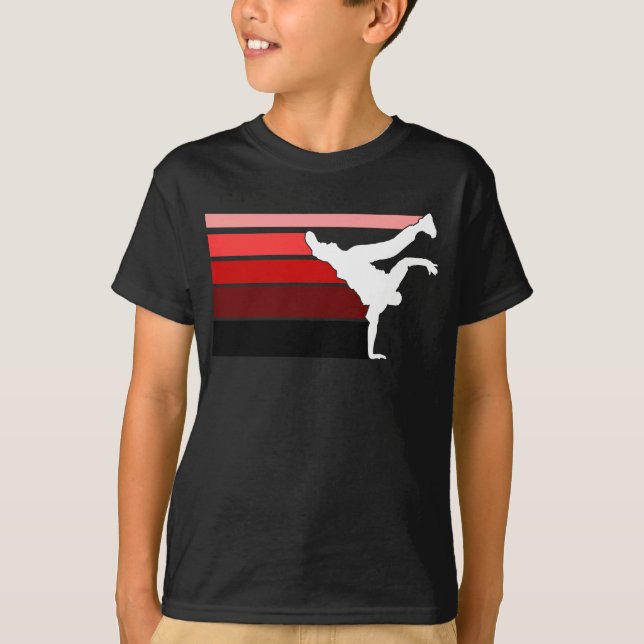 BBOY gradient red wht kids T-Shirt (Front)