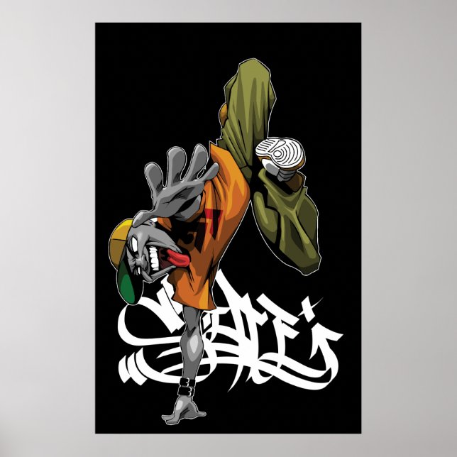 BBOY pose poster with graf (Front)