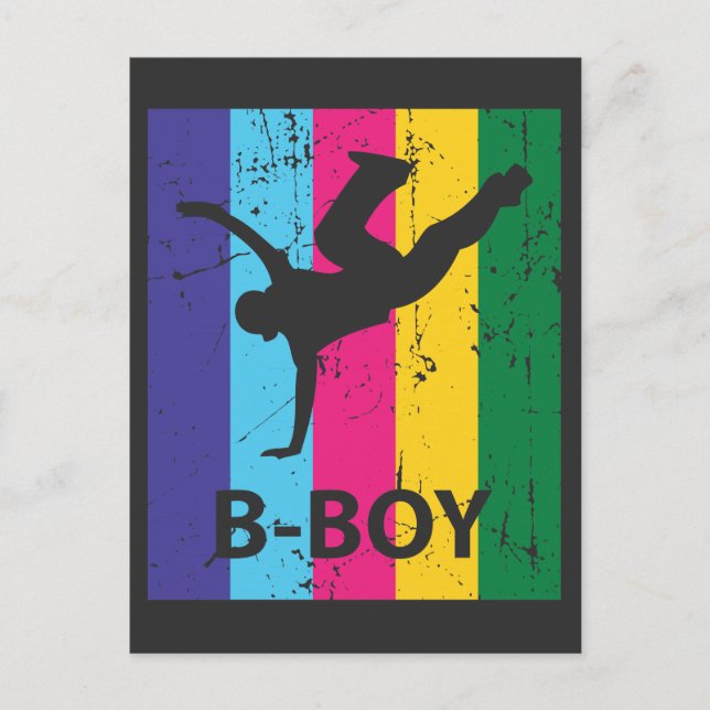 Bboy Retro 70s Vintage Breakdancing Boy Gift Postcard (Front)