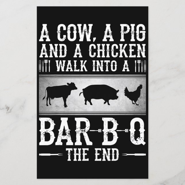 BBQ | A Cow A Pig And A Chicken Walk Into BBQ (Front)