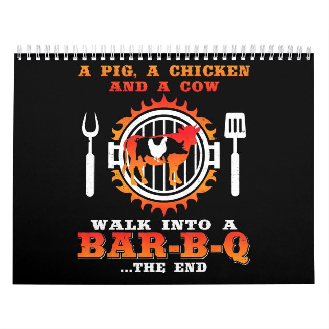 BBQ | A Pig And A Chicken Walk Into A Bar BBQ Calendar (Cover)