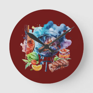 BBQ and grill Round Clock