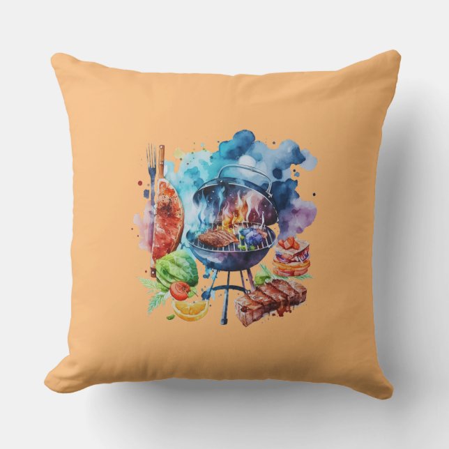 BBQ and grill Throw Pillow (Front)