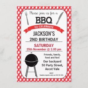BBQ Anniversaire Fête Invitation