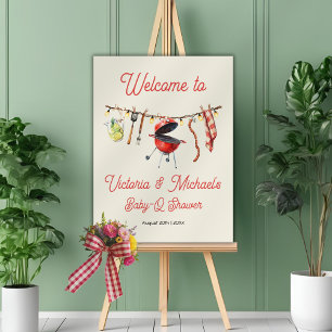 BBQ Baby-Q Baby shower cloison Poster