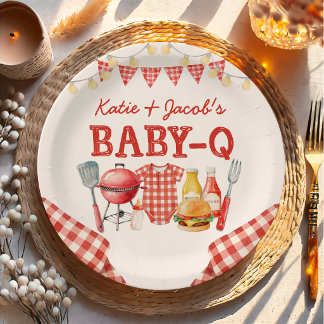 BBQ Baby-Q Baby Shower Paper Plates