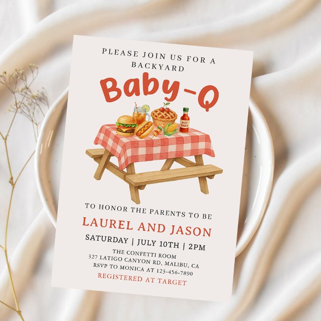  BBQ Baby-Q Backyard Baby Shower Invitation (Creator Uploaded)