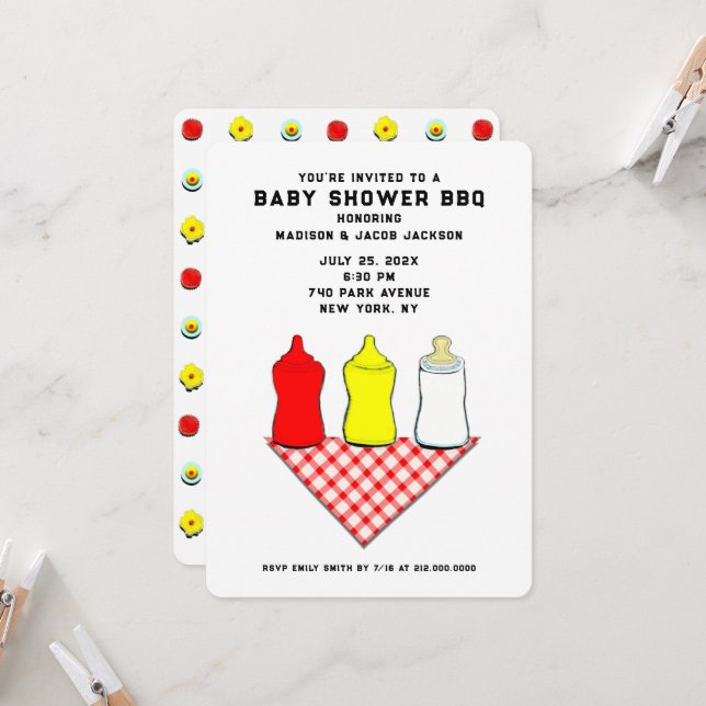 BBQ Baby Shower Invitation (Front/Back In Situ)
