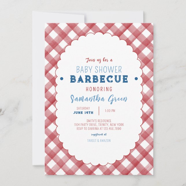 BBQ Baby Shower Invitation (Front)