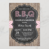 BBQ Baby Shower Invitation Baby Q Backyard Pink