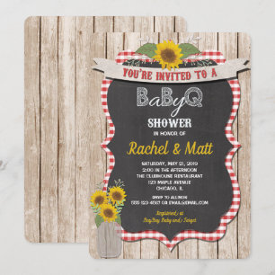 BBQ Baby Shower invitation Baby-Q picnic invite