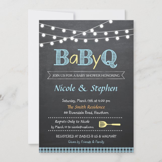 BBQ Baby Shower Invitation / Babyq (Front)