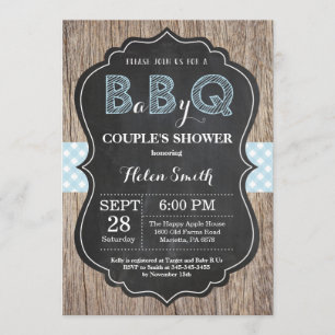 BBQ Baby shower Invitation Bébé Q Jardin Garçon