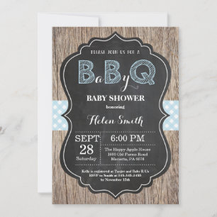 BBQ Baby shower Invitation Bébé Q Jardin Garçon