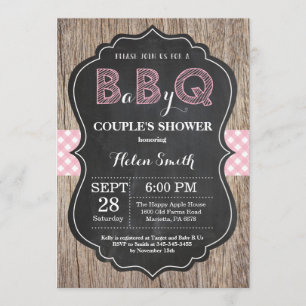 BBQ Baby shower Invitation Bébé Q Jardin rose