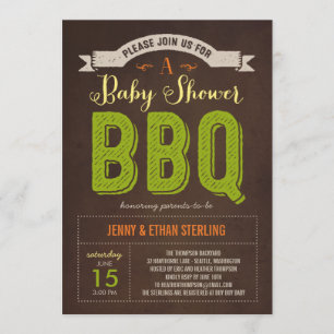 BBQ Baby Shower Invitation - Lime