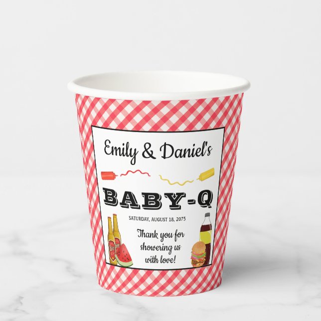 BBQ Baby Shower Paper Cups (Front)