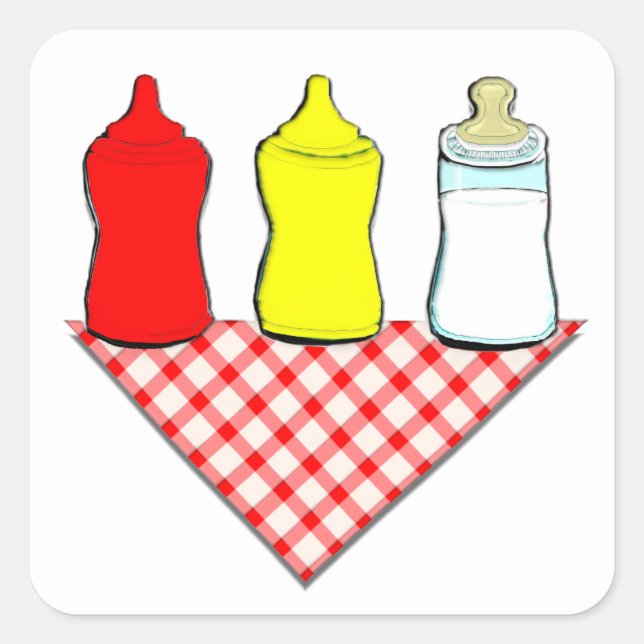 BBQ Baby Shower Square Sticker (Front)