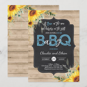 BBQ Baby Shower Sunflower Baby Q Couples Shower Invitation