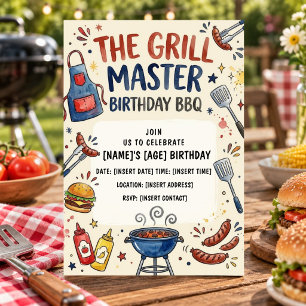 BBQ Backyard Barbecue Cookout Party Grill Sausage  Invitation
